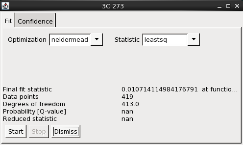 Fit statistics window