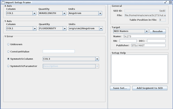 snapshot of SED Builder GUI
