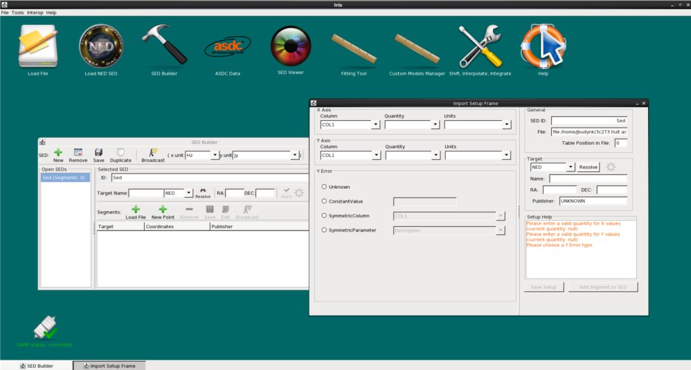 Import setup frame