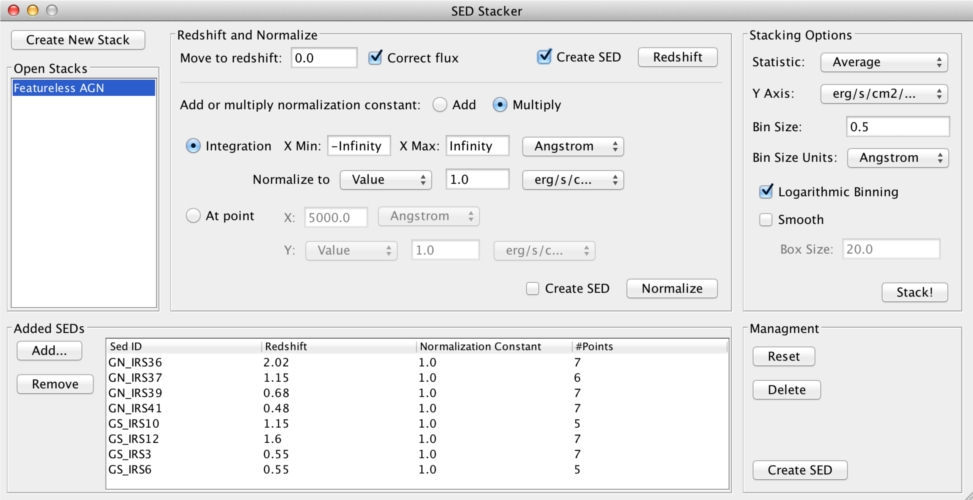 snapshot of SED Stacker Component