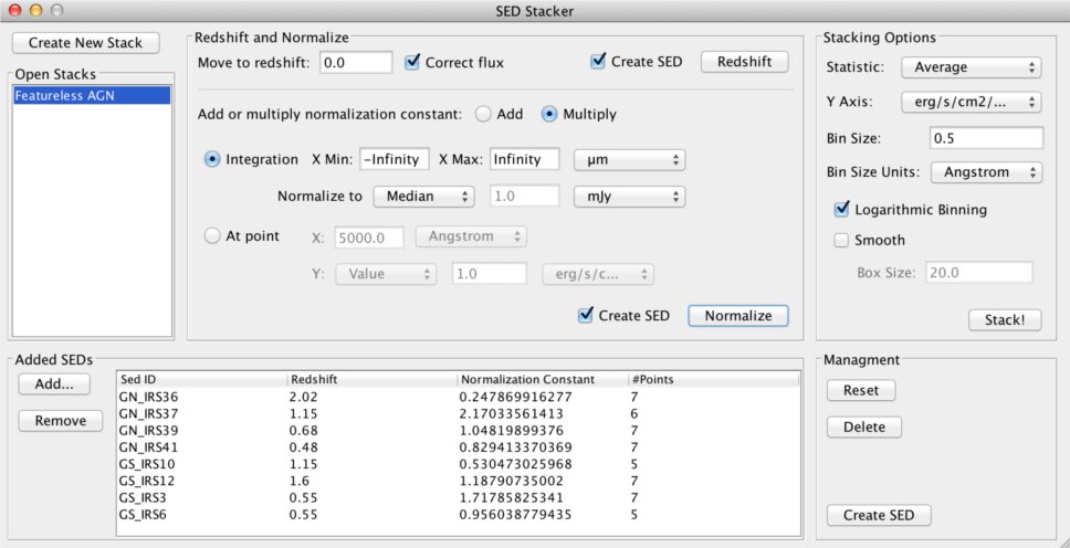 screenshot of SED Stacker component